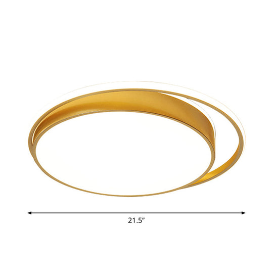 Minimalistic Gold Led Ceiling Fixture With Flush Mount Acrylic Frame 18/21.5 Wide