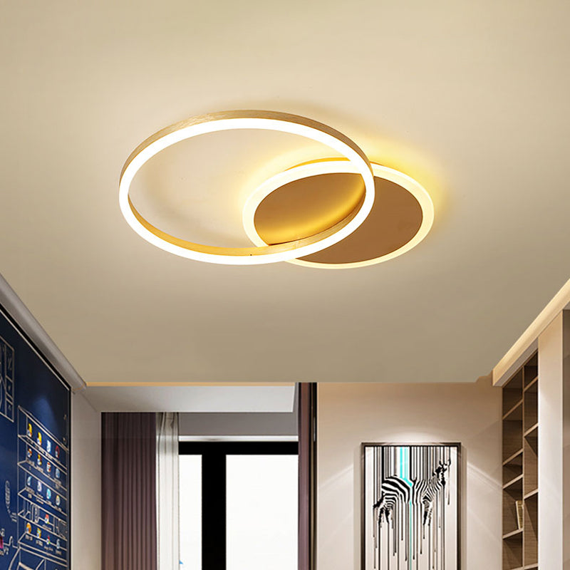 Modernist Led Flushmount Gold Hoop Ceiling Light Acrylic Shade Warm/White – 2/3/5-Head
