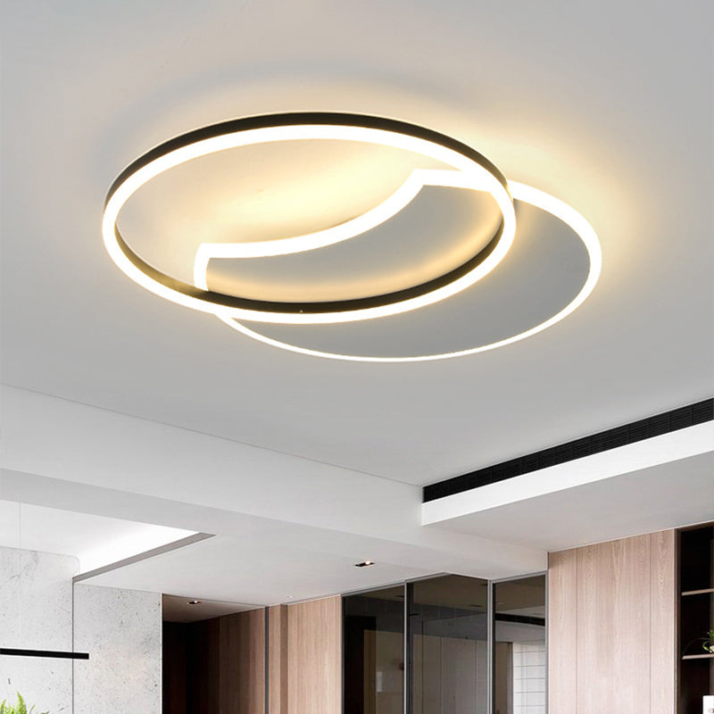Modern White Led Flush Ceiling Light For Bedroom With Warm/White / Warm