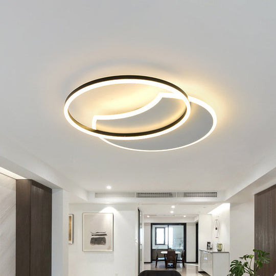 Modern White Led Flush Ceiling Light For Bedroom With Warm/White