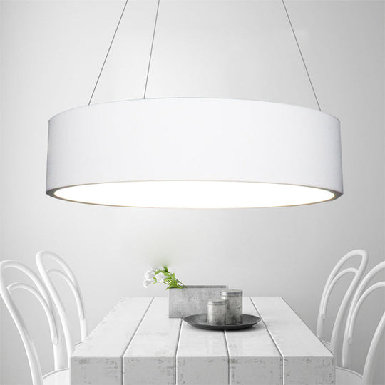 Modern Led Pendant Chandelier - Grey/White Circle Ceiling Light With Acrylic Shade 18’/23.5’ W
