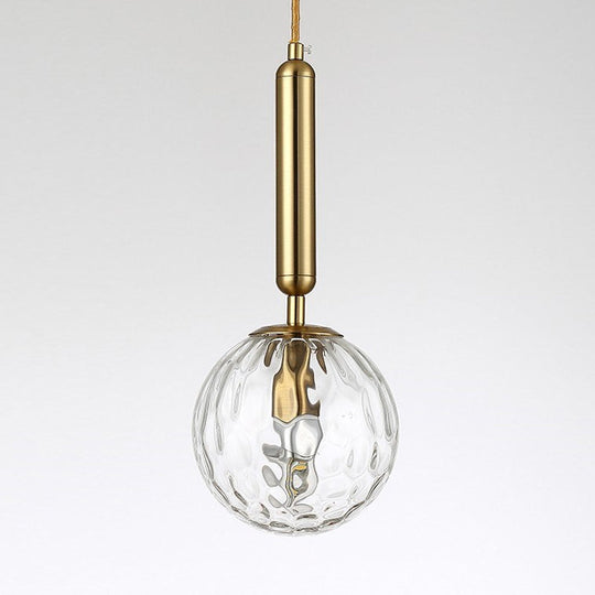 Postmodern Spherical Wall Mounted Lamp In Black/Gold With Clear Water/White Glass - Perfect Bedside