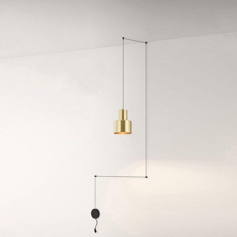 Postmodern Gold Hand-Grenade Ceiling Pendant For Bedroom Lighting