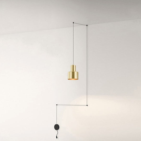 Postmodern Gold Hand-Grenade Ceiling Pendant For Bedroom Lighting