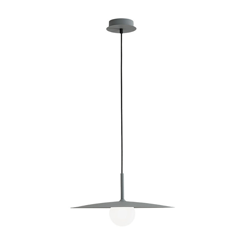 Modern Nordic Hanging Pendant Light With Milk Glass Shade - Single Bulb Ceiling Fixture In