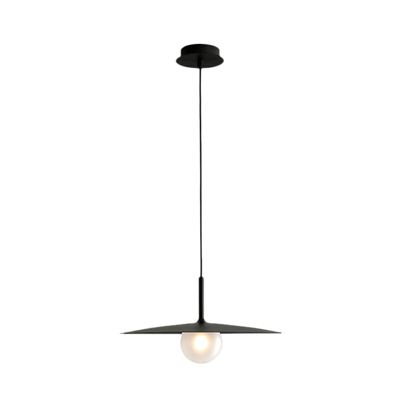 Modern Nordic Hanging Pendant Light With Milk Glass Shade - Single Bulb Ceiling Fixture In