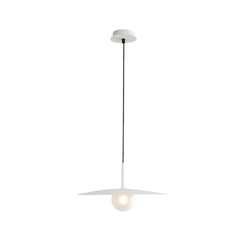 Modern Nordic Hanging Pendant Light With Milk Glass Shade - Single Bulb Ceiling Fixture In