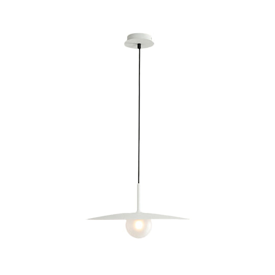 Modern Nordic Hanging Pendant Light With Milk Glass Shade - Single Bulb Ceiling Fixture In