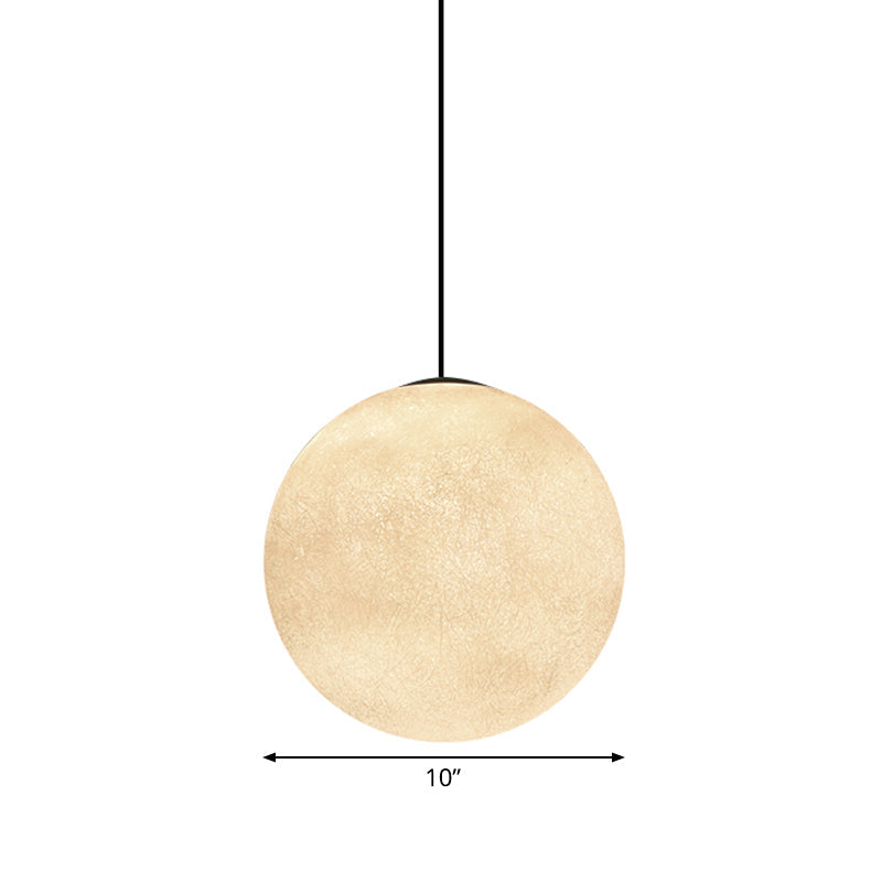 Romantic Modern 1-Light White Glass Moon Pendulum Ceiling Hang Lamp 10’/12’/16’ Wide