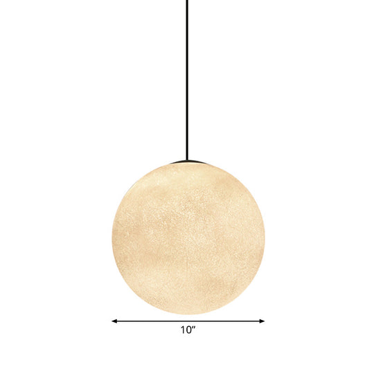 Romantic Modern 1-Light White Glass Moon Pendulum Ceiling Hang Lamp 10’/12’/16’ Wide