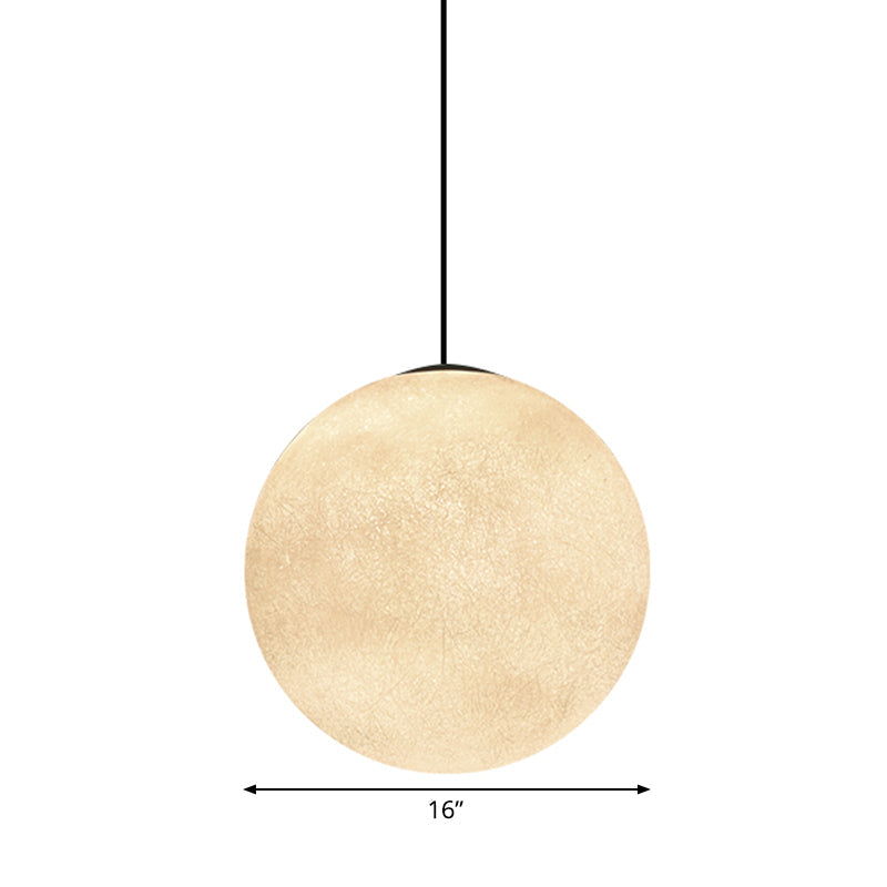 Romantic Modern 1-Light White Glass Moon Pendulum Ceiling Hang Lamp 10’/12’/16’ Wide