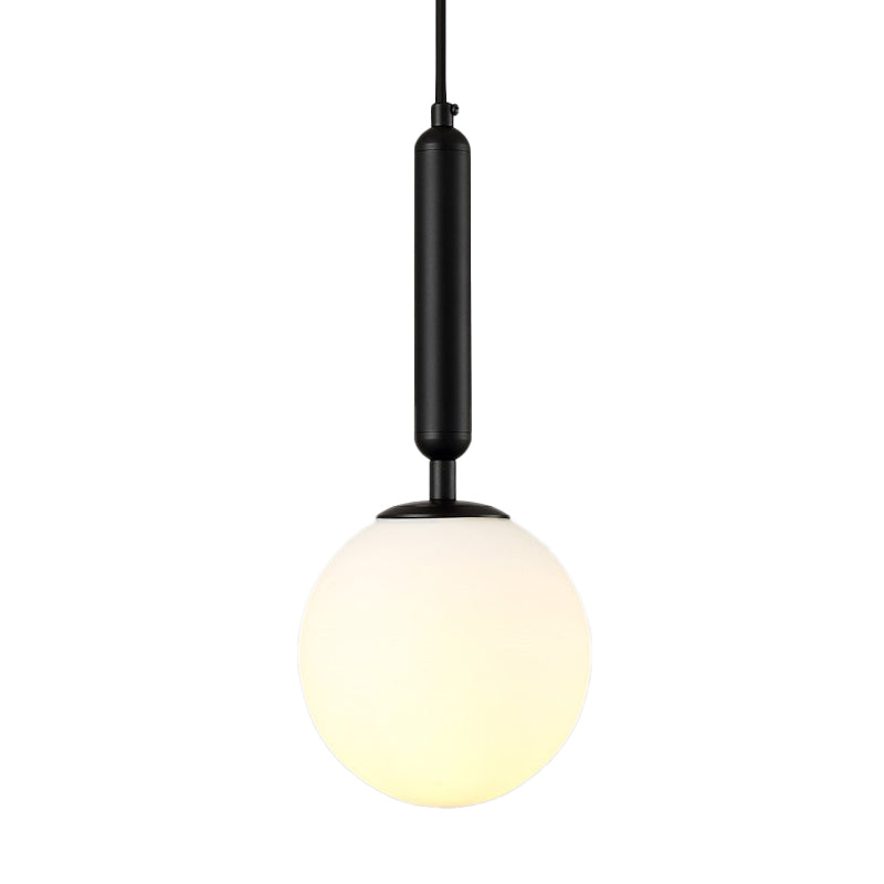 Postmodern Black/Gold Ball Pendant Light With Clear Water/White Glass - Bedroom Down Lighting