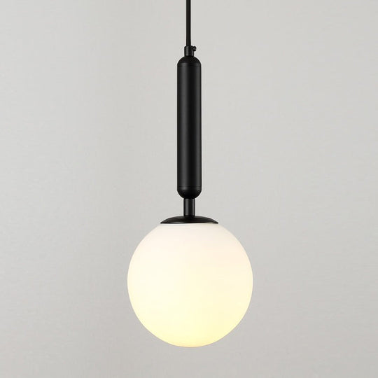 Postmodern Black/Gold Ball Pendant Light With Clear Water/White Glass - Bedroom Down Lighting