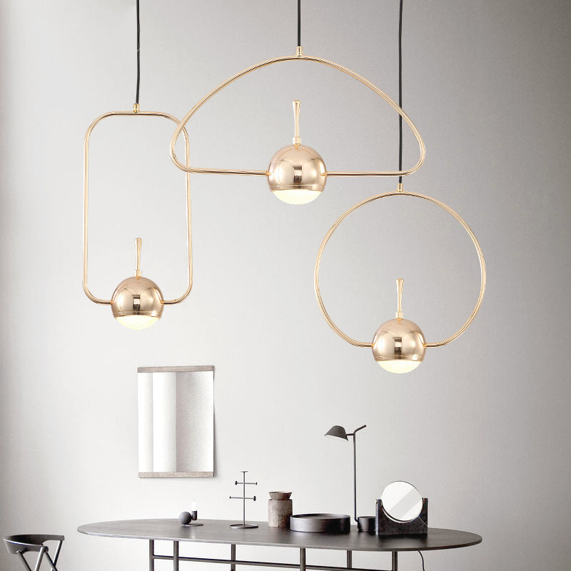 Rose Gold Led Pendant Light With Minimalist Design And Acrylic Dome Shade -