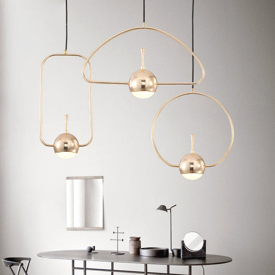 Rose Gold Led Pendant Light With Minimalist Design And Acrylic Dome Shade -