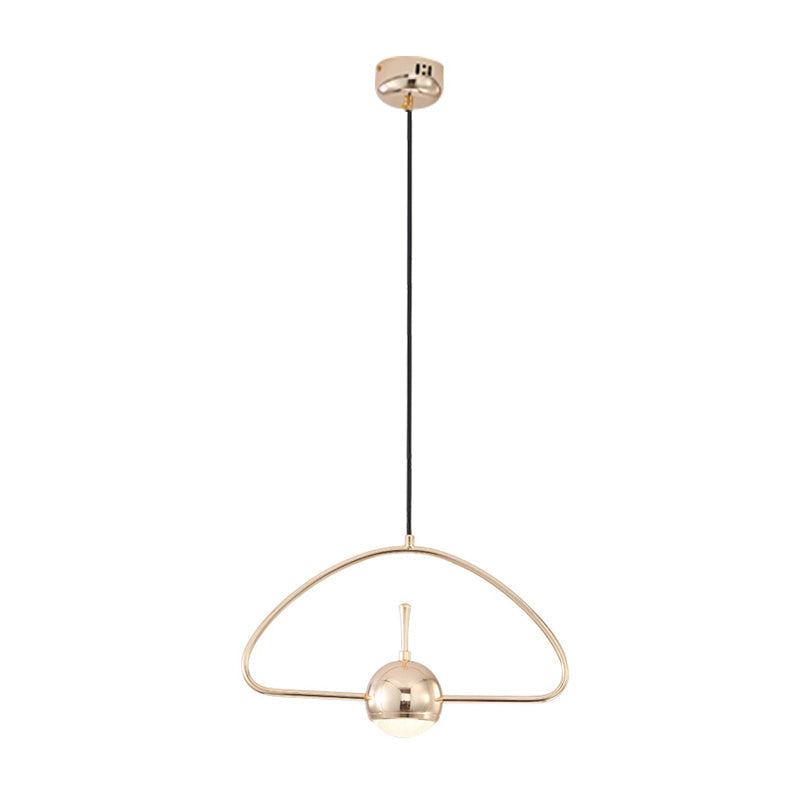 Rose Gold Led Pendant Light With Minimalist Design And Acrylic Dome Shade -