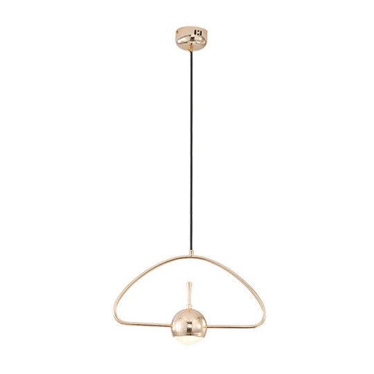 Rose Gold Led Pendant Light With Minimalist Design And Acrylic Dome Shade -