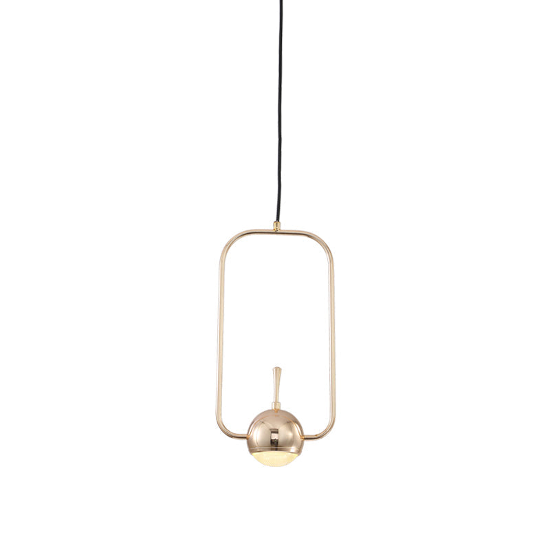 Rose Gold Led Pendant Light With Minimalist Design And Acrylic Dome Shade -