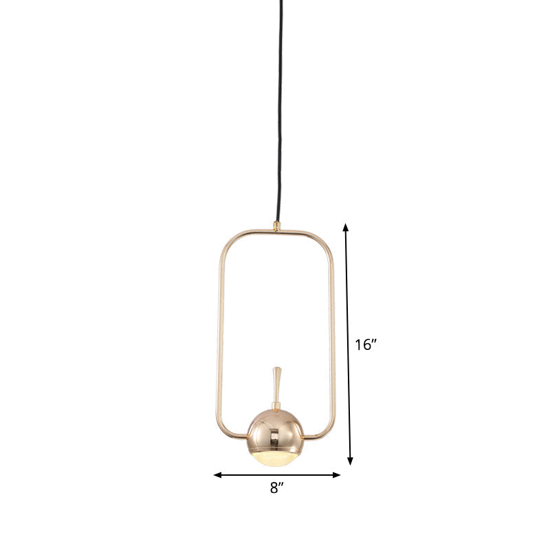 Rose Gold Led Pendant Light With Minimalist Design And Acrylic Dome Shade -