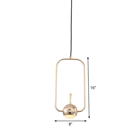 Rose Gold Led Pendant Light With Minimalist Design And Acrylic Dome Shade -