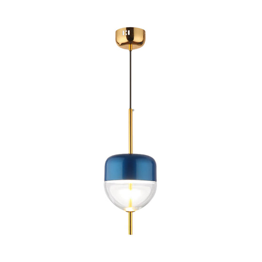 Blue Jar Pendant Ceiling Light With Clear Bottom Glass Shade - Postmodern Style / C
