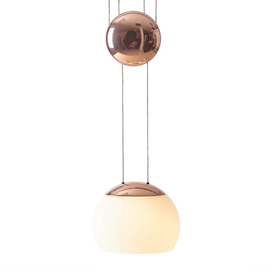 Frosted Glass Pendant Light Kit - Postmodern Rose Gold/Gold Ceiling Hang