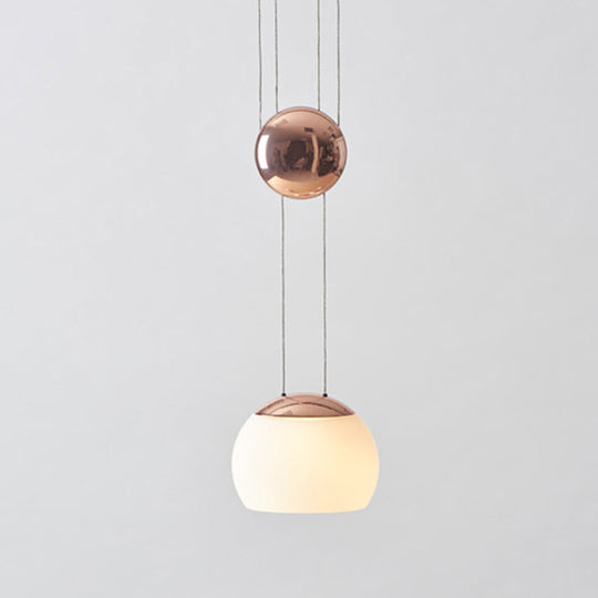 Frosted Glass Pendant Light Kit - Postmodern Rose Gold/Gold Ceiling Hang