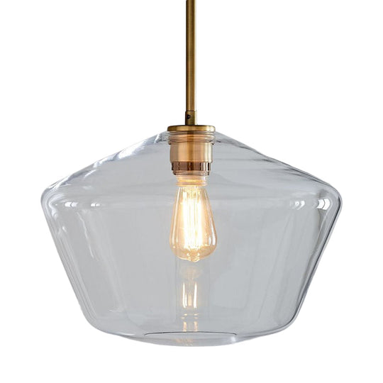 Postmodern Gold Pendant Light: Clear Glass Restaurant Hanging Ceiling Fixture