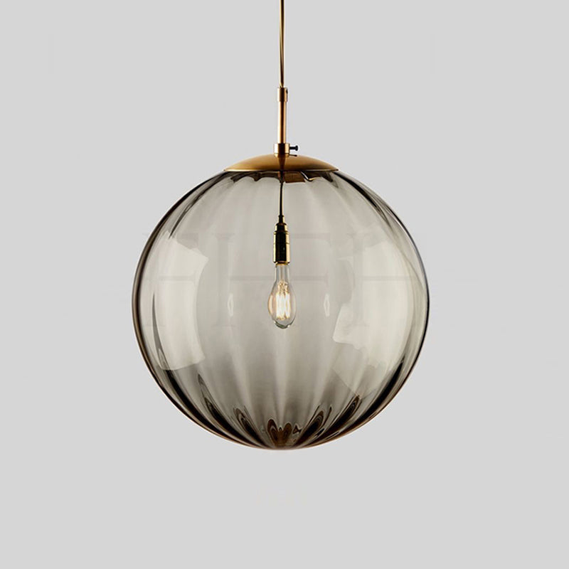 Postmodern Ceiling Pendant Lamp With Glass Pendulum In Blue/Smoke Grey/Purple Black Finish