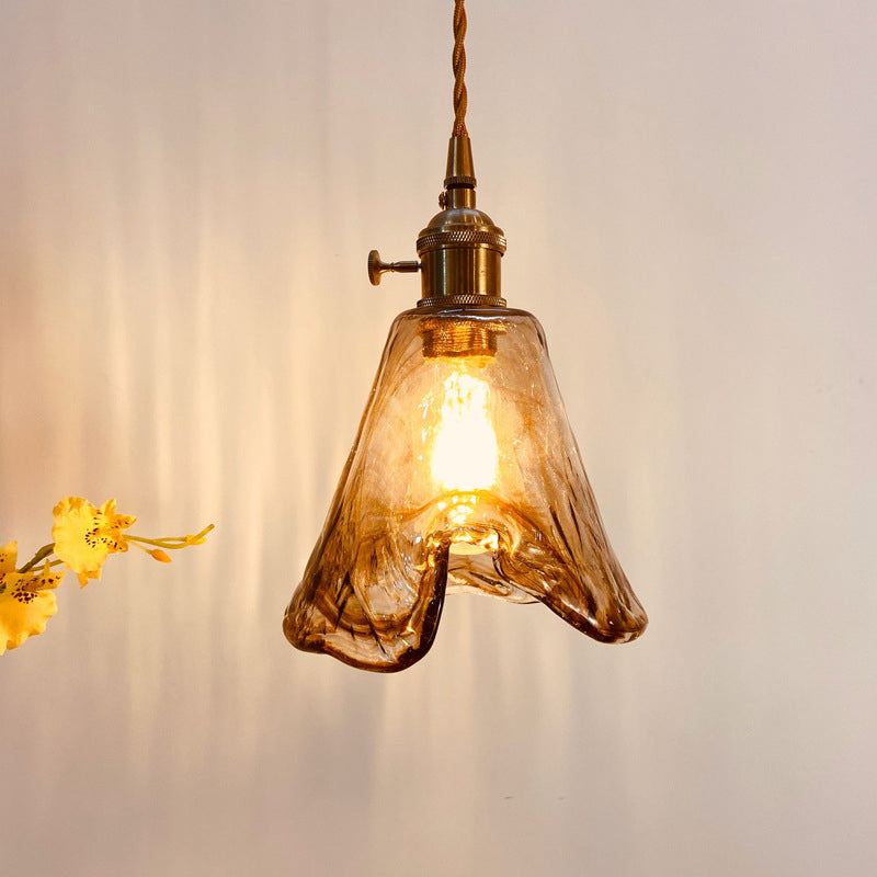 Modernist Alabaster Glass Pendant Light With Brass Finish For Dining Room Trapezoid/Cone/Cuboid