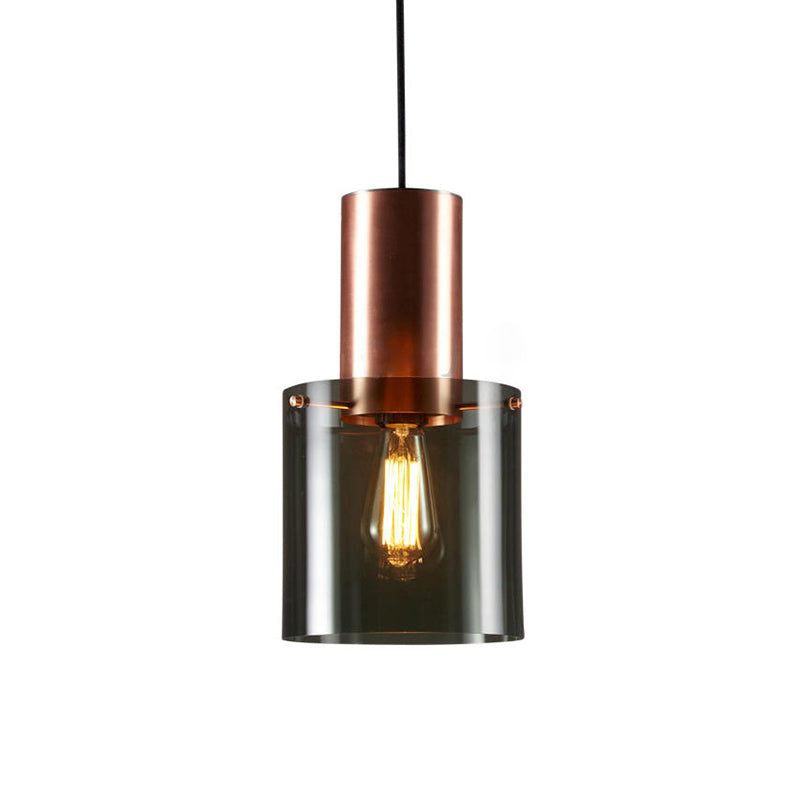 Modern Rose Gold/Gold Bottle Pendant Lamp - Smoky Grey Glass Ceiling Hang Light For Kitchen Bar
