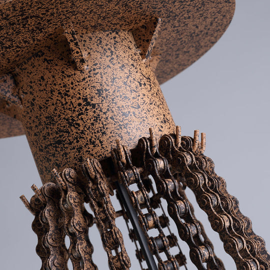 Rustic Wrought Iron Wheel Chandelier - Farmhouse Style Indoor Ceiling Lamp With 6 Lights Candle And