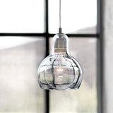 Postmodern Chrome Kitchen Pendant Lamp With Clear/Smoke Grey/Amber Glass Shade 7 W
