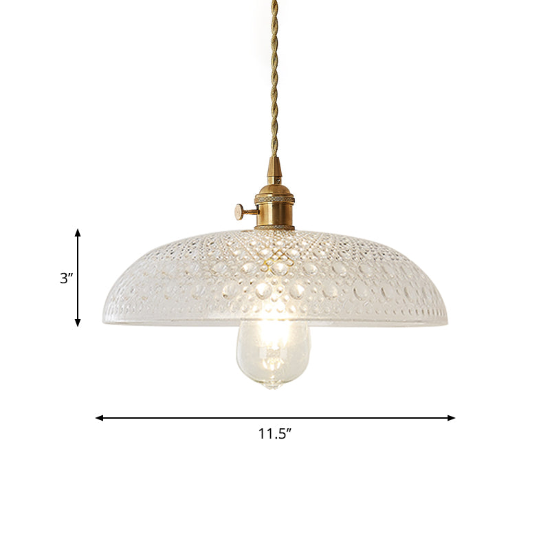 Gold Post-Modern Pendant Hanging Lamp Kit With 1 Head Floral/Bowl/Cone Design And Frosted/Clear