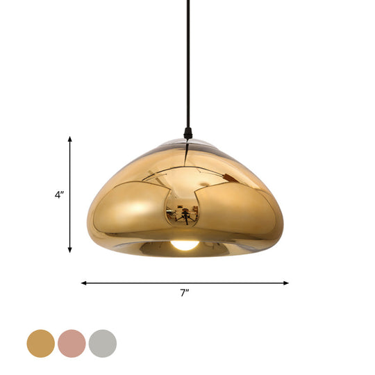 7’/12’ Doublewalled Pendant Lighting Postmodern Glass Suspension Lamp - Silver/Gold/Bronze