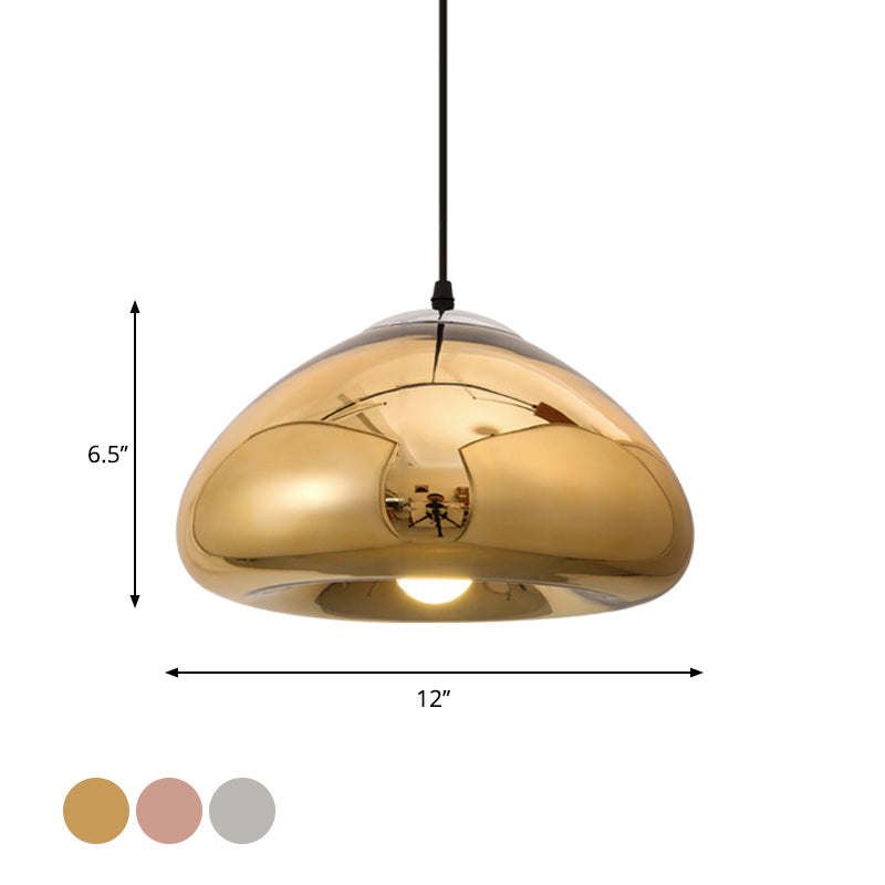 7’/12’ Doublewalled Pendant Lighting Postmodern Glass Suspension Lamp - Silver/Gold/Bronze