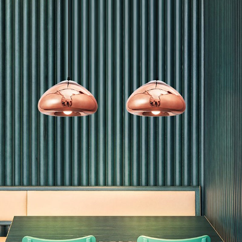 7’/12’ Doublewalled Pendant Lighting Postmodern Glass Suspension Lamp - Silver/Gold/Bronze