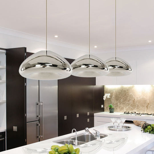 7’/12’ Doublewalled Pendant Lighting Postmodern Glass Suspension Lamp - Silver/Gold/Bronze