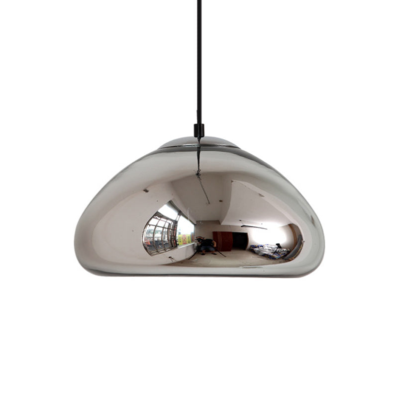 7’/12’ Doublewalled Pendant Lighting Postmodern Glass Suspension Lamp - Silver/Gold/Bronze