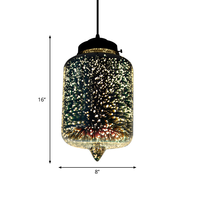 Colorful Glass Snack Bar Pendant Light In Silver - Postmodern Hanging Design