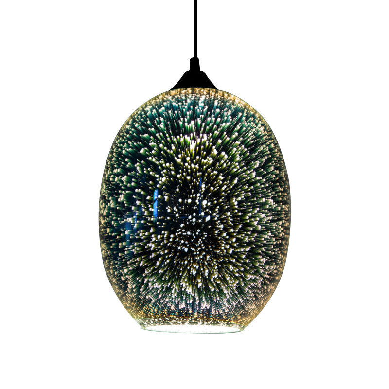 Colorful Glass Snack Bar Pendant Light In Silver - Postmodern Hanging Design