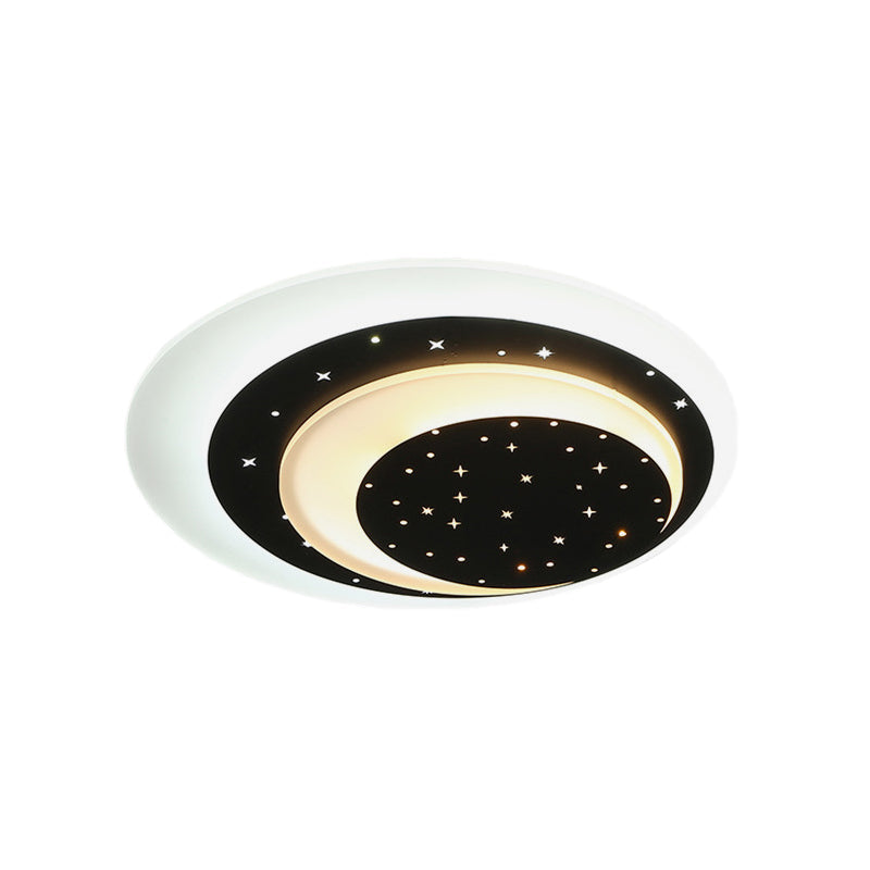 Starlit Acrylic Crescent Led Ceiling Light: A Romantic Flushmount For Girls’ Bedroom
