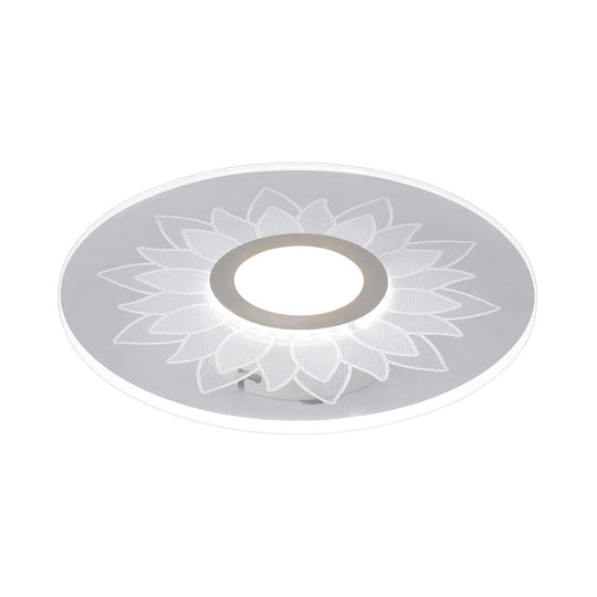 Kid’s Cartoon Led White Ceiling Lamp With Acrylic Flower Design