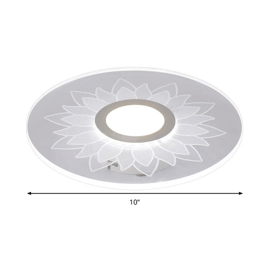 Kid’s Cartoon Led White Ceiling Lamp With Acrylic Flower Design