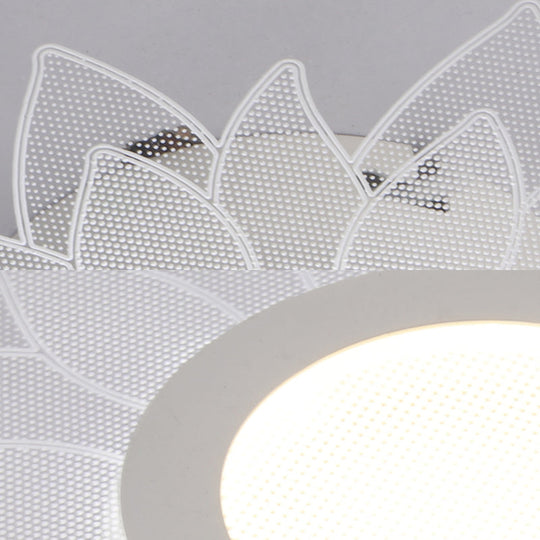 Kid’s Cartoon Led White Ceiling Lamp With Acrylic Flower Design