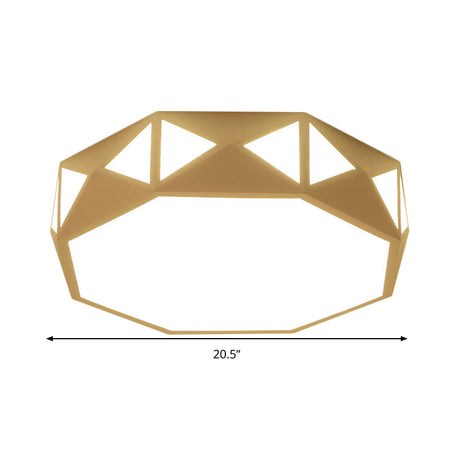 Acrylic Led Ceiling Lamp For Kindergarten - White Octagon Mount Light