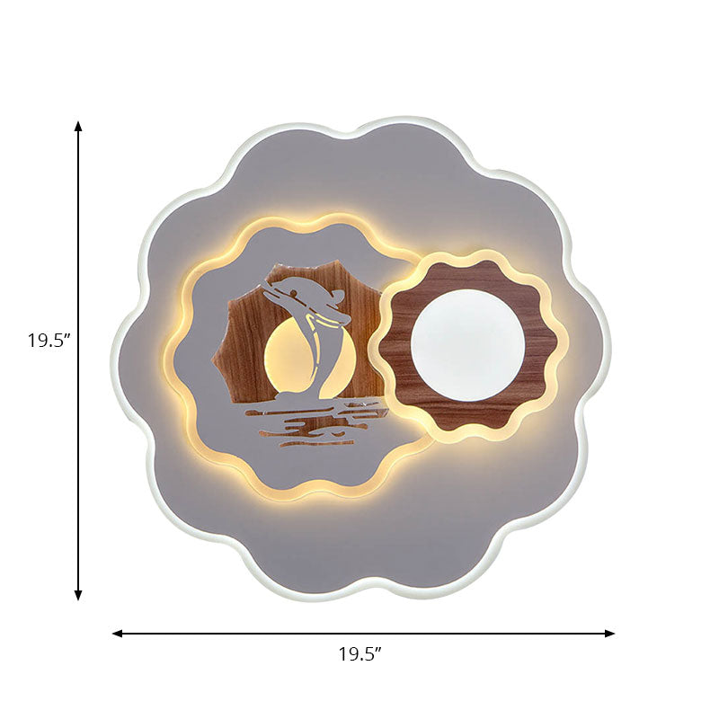 Romantic Acrylic Blossom Ceiling Mount Flush Light In White For Adult Bedroom