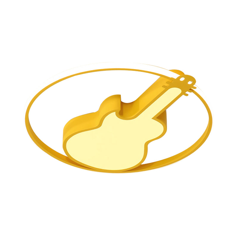 Candy - Colored Guitar Acrylic Flush Mount Led Ceiling Light For Game Rooms