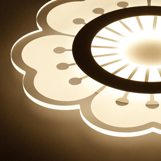 Modern Acrylic Petal Led Ceiling Light: Elegant Flush Mount For Girls’ Bedroom