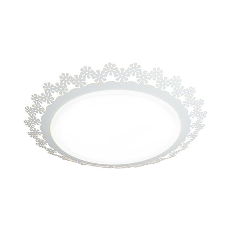 Modern Acrylic Led Ceiling Light With Engraved Edge - White